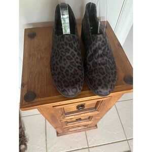 Thierry Rabotin Leopard Print Slip On Wedge Comfort Loafers EU 38.5 US 8